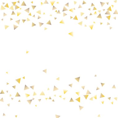 Beyaz zemin üzerine altın konfeti üçgenler