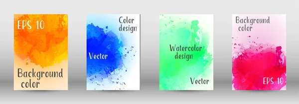 Design-Cover mit einem Bild von Aquarell-Spray. — Stockvektor