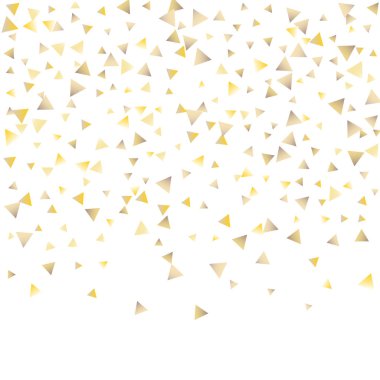 Beyaz zemin üzerine altın konfeti üçgenler