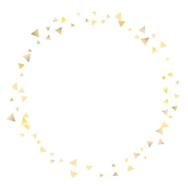 Beyaz zemin üzerine altın konfeti üçgenler