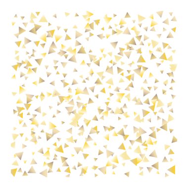 Beyaz zemin üzerine altın konfeti üçgenler