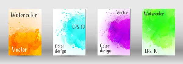 Design-Cover mit einem Bild von Aquarell-Spray. — Stockvektor