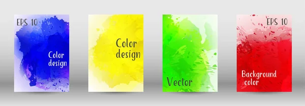 Design-Cover mit einem Bild von Aquarell-Spray. — Stockvektor