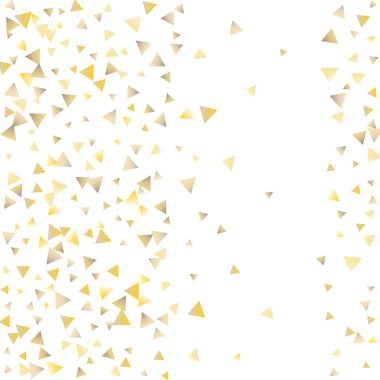 Beyaz zemin üzerine altın konfeti üçgenler