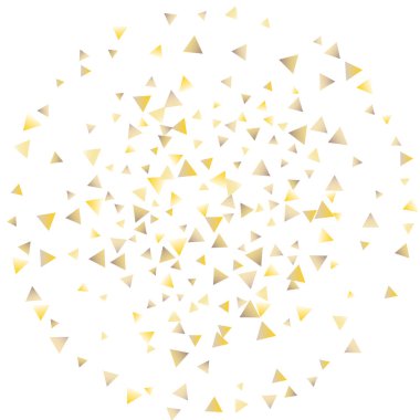 Beyaz zemin üzerine altın konfeti üçgenler
