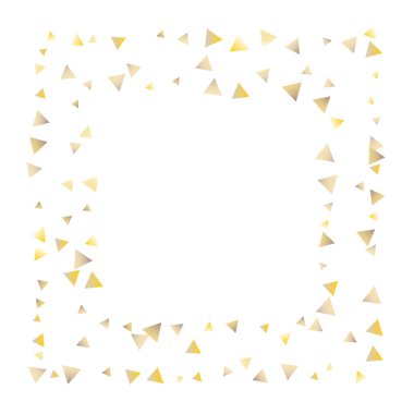 Beyaz zemin üzerine altın konfeti üçgenler