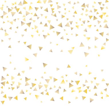 Beyaz zemin üzerine altın konfeti üçgenler
