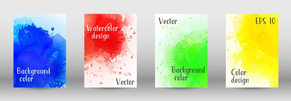 Design-Cover mit einem Bild von Aquarell-Spray. — Stockvektor