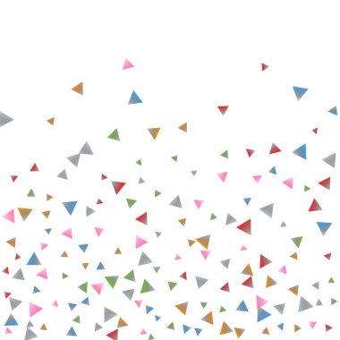 Beyaz zemin üzerine konfeti üçgenler.