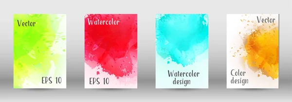 Design-Cover mit einem Bild von Aquarell-Spray. — Stockvektor