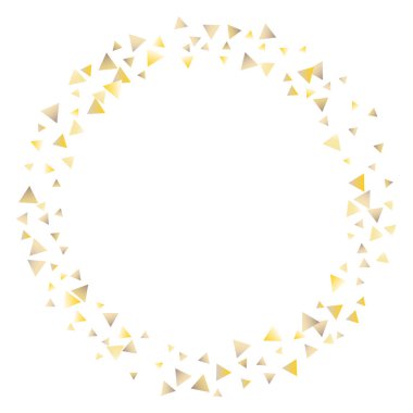 Beyaz zemin üzerine altın konfeti üçgenler