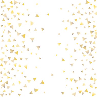 Beyaz zemin üzerine altın konfeti üçgenler