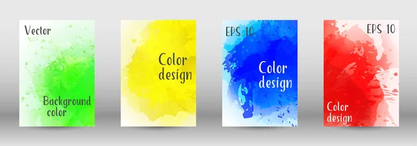 Design-Cover mit einem Bild von Aquarell-Spray. — Stockvektor