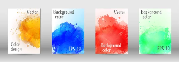 Design-Cover mit einem Bild von Aquarell-Spray. — Stockvektor