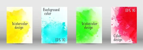Design-Cover mit einem Bild von Aquarell-Spray. — Stockvektor