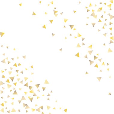 Beyaz zemin üzerine altın konfeti üçgenler