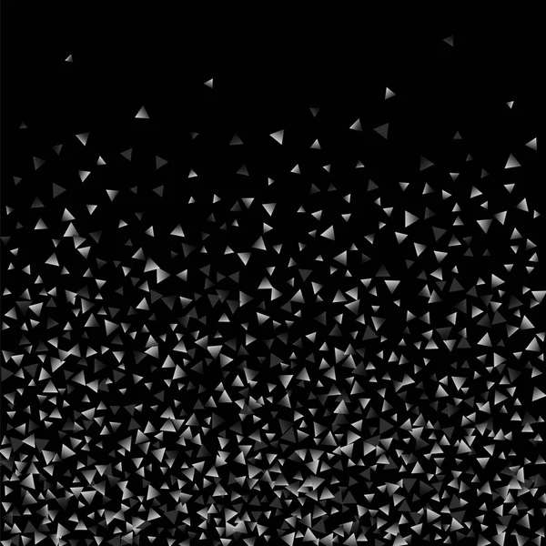 Silbernes Konfettidreieck auf schwarzem Hintergrund. — Stockvektor
