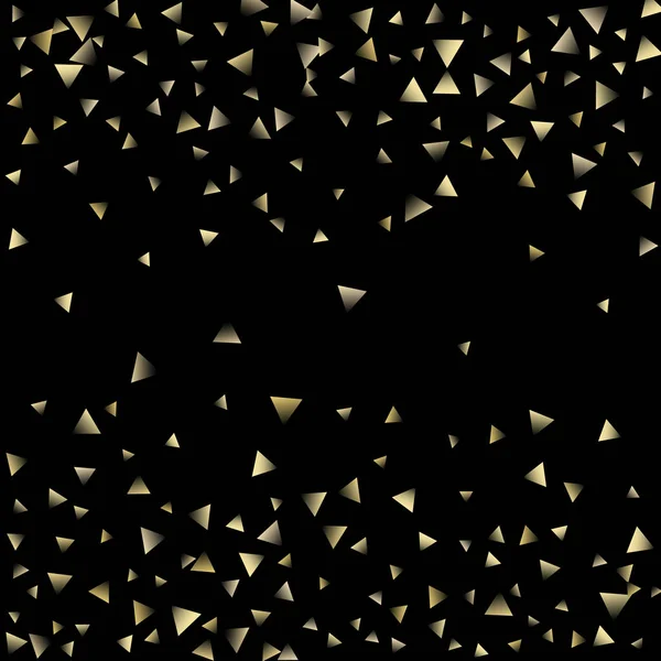 Triângulos de confetes dourados em queda — Vetor de Stock