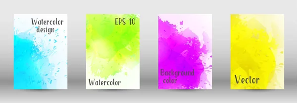 Design-Cover mit einem Bild von Aquarell-Spray. — Stockvektor