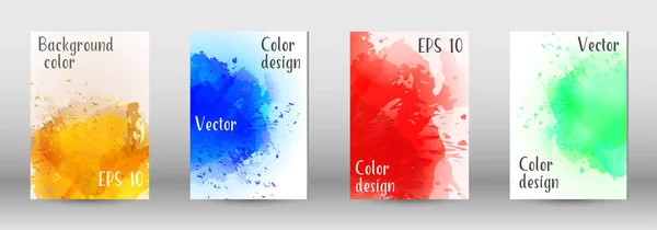 Design-Cover mit einem Bild von Aquarell-Spray. — Stockvektor