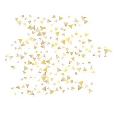 Beyaz zemin üzerine altın konfeti üçgenler