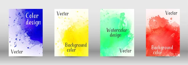 Design-Cover mit einem Bild von Aquarell-Spray. — Stockvektor