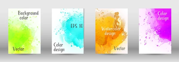 Design-Cover mit einem Bild von Aquarell-Spray. — Stockvektor