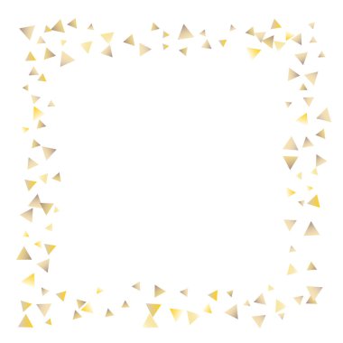 Beyaz zemin üzerine altın konfeti üçgenler