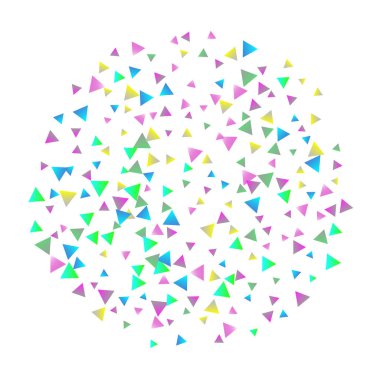 Beyaz zemin üzerine konfeti üçgenler.