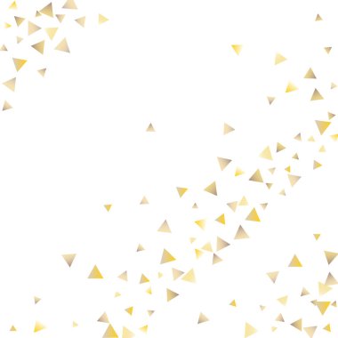 Beyaz zemin üzerine altın konfeti üçgenler