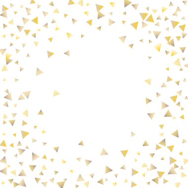 Beyaz zemin üzerine altın konfeti üçgenler