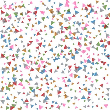Beyaz zemin üzerine konfeti üçgenler.