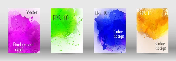 Design-Cover mit einem Bild von Aquarell-Spray. — Stockvektor