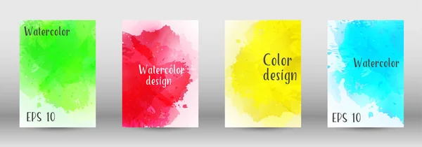 Couverture de conception avec une image de jet d'aquarelle . — Image vectorielle