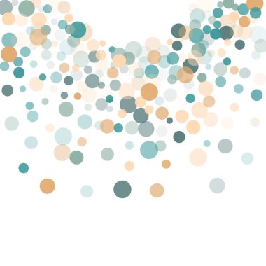 Beyaz arka plan konfeti şeffaf noktalar soyut.