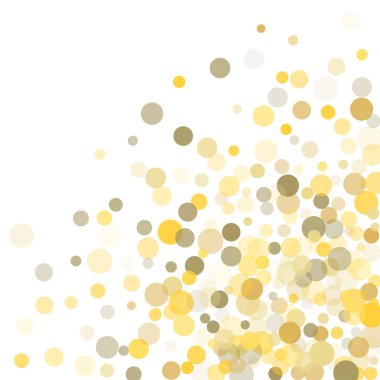 Beyaz zemin üzerine altın nokta konfeti.