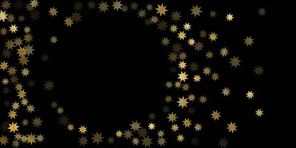 Zufällige Sterne leuchten auf schwarzem Hintergrund. — Stockvektor
