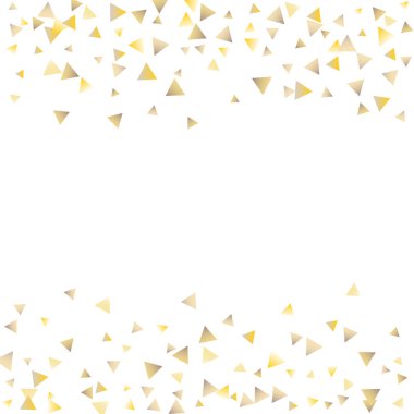 Beyaz zemin üzerine altın konfeti üçgenler
