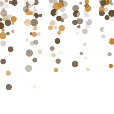 Altın, beyaz ve gri konfeti şeffaf noktalar.