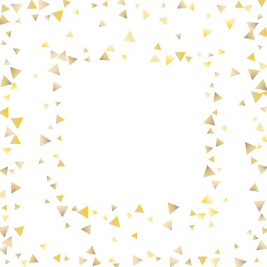 Beyaz zemin üzerine altın konfeti üçgenler