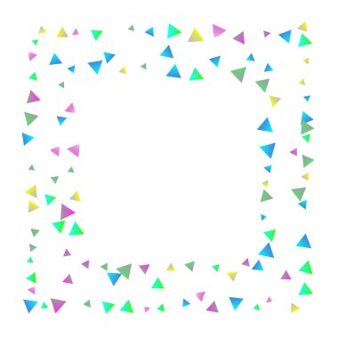 Beyaz zemin üzerine konfeti üçgenler.