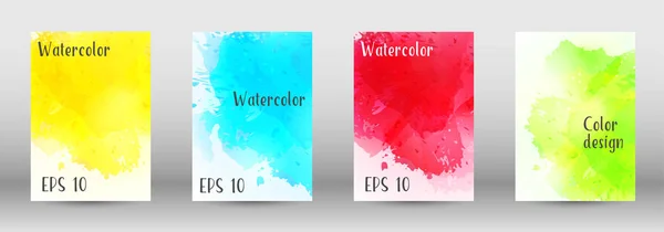 Design-Cover mit einem Bild von Aquarell-Spray. — Stockvektor