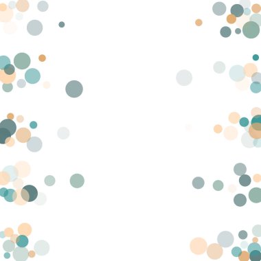 Beyaz arka plan konfeti şeffaf noktalar soyut.