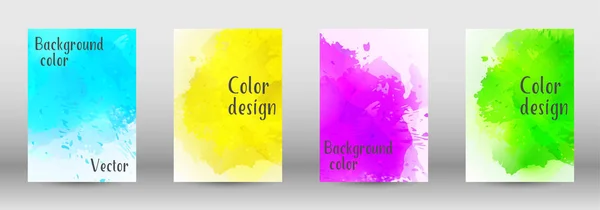 Design-Cover mit einem Bild von Aquarell-Spray. — Stockvektor