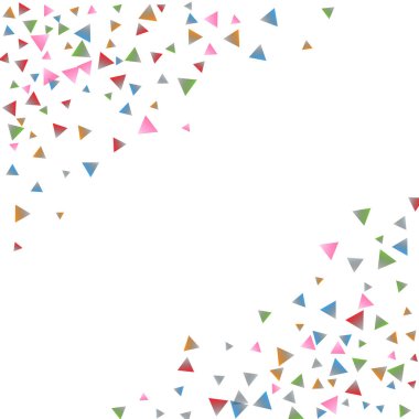 Beyaz zemin üzerine konfeti üçgenler.
