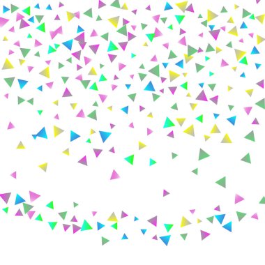 Beyaz zemin üzerine konfeti üçgenler.