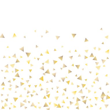 Beyaz zemin üzerine altın konfeti üçgenler