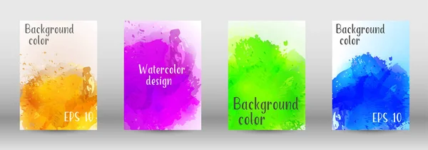 Design-Cover mit einem Bild von Aquarell-Spray. — Stockvektor