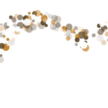 Altın, beyaz ve gri konfeti şeffaf noktalar.