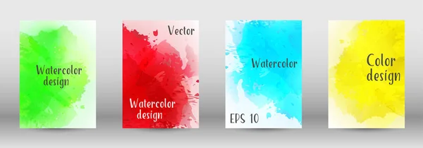 Design-Cover mit einem Bild von Aquarell-Spray. — Stockvektor